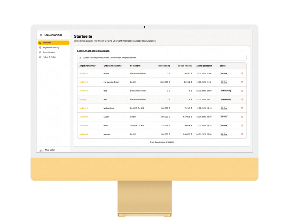 EstimatePro - Automatisierung der Angebotserstellung