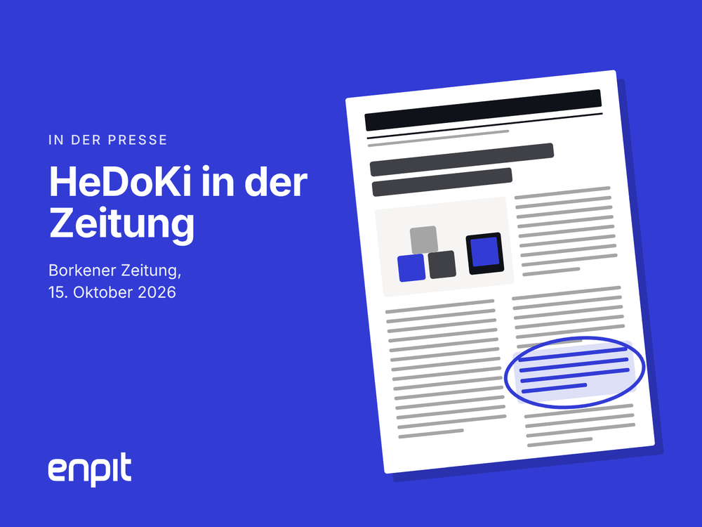 Illustration einer Zeitungsseite mit markiertem Artikel – HeDoKi in der Borkener Zeitung